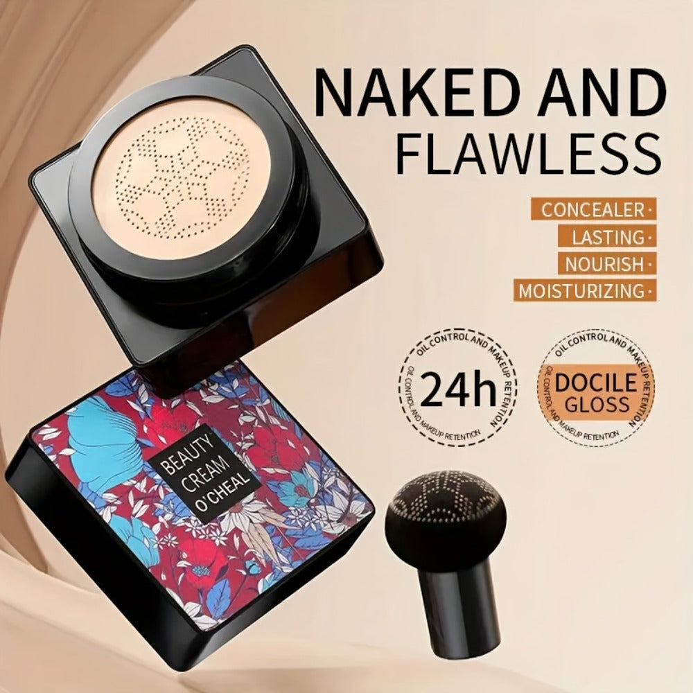 2pcs Moisturizing BB Cream Base Mushroom Air Mat Puff - Moisture Retaining CC Cream Base - Complete Coverage Makeup, Perfect Gift for Mother's Day