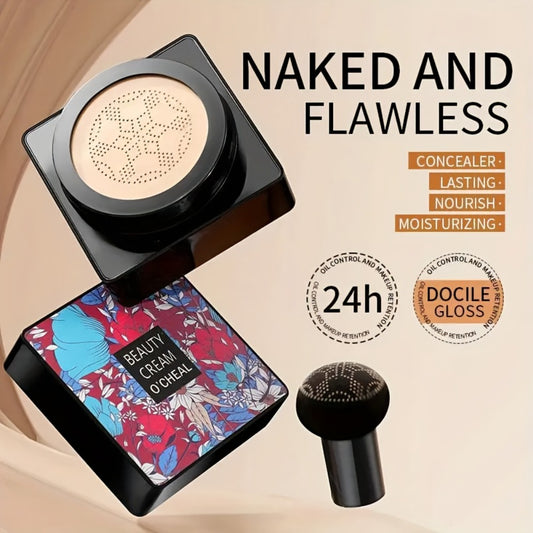 2pcs Moisturizing BB Cream Base Mushroom Air Mat Puff - Moisture Retaining CC Cream Base - Complete Coverage Makeup, Perfect Gift for Mother's Day