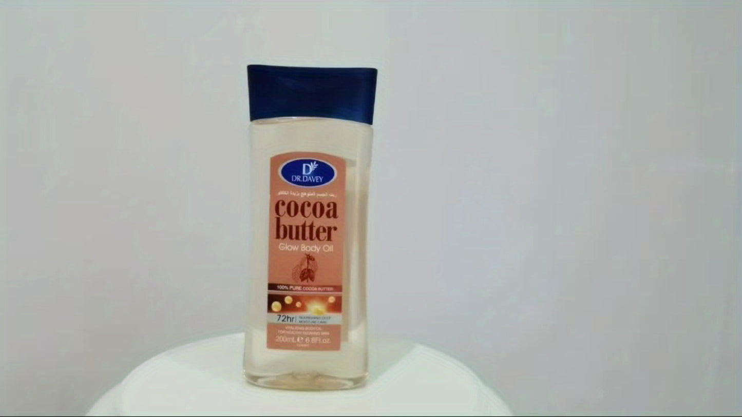 Cocoa Butter Body Oil 2pcs - Pure Cocoa Radiant Glow Body Gel Oil, Refreshing Non-Greasy Moisturizing Skin Care for Women, Dry Skin Hydration All Seasons