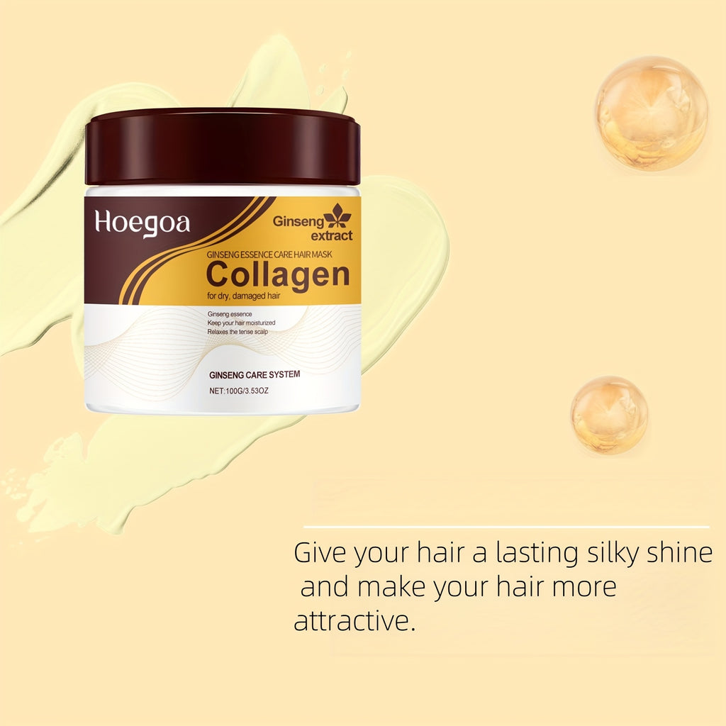 Three Piece Hair Care Combination Set, 3.53 Ounces+1.69 Fluid Ounces+3.38 Fluid Ounces, Collagen Hair Care Combination, Moisturizing to Make Hair Smooth, Suitable for All Hair Types, Essential Hair Care Set for Family Travel, Daily Hair Care Products