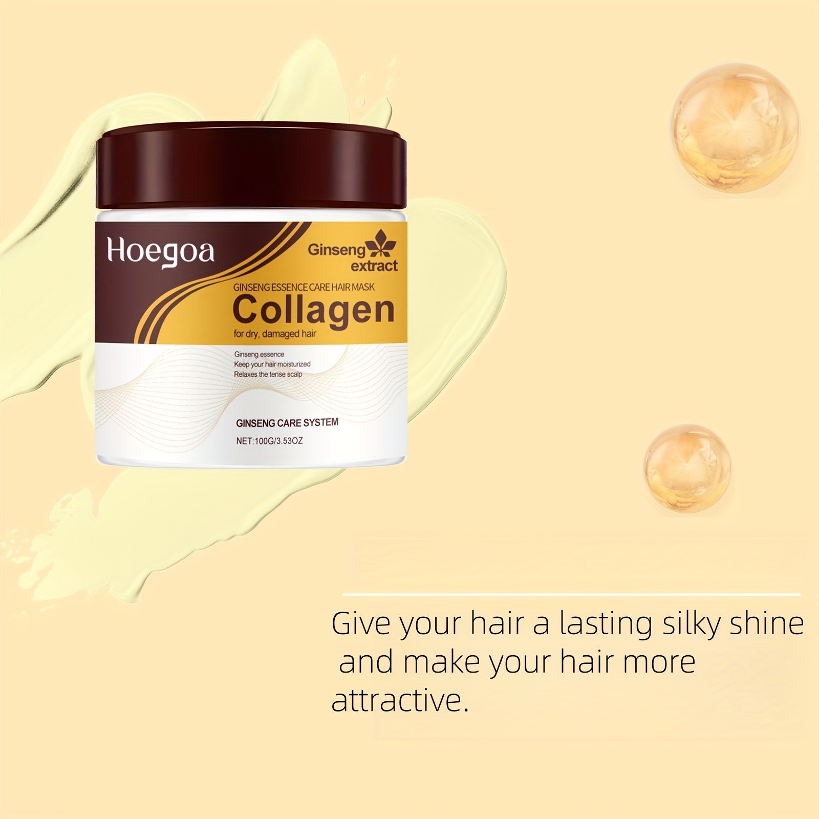 Three Piece Hair Care Combination Set, 3.53 Ounces+1.69 Fluid Ounces+3.38 Fluid Ounces, Collagen Hair Care Combination, Moisturizing to Make Hair Smooth, Suitable for All Hair Types, Essential Hair Care Set for Family Travel, Daily Hair Care Products
