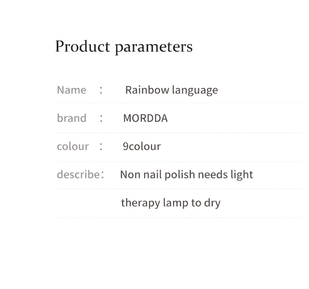 MORDDA 9pcs Rainbow Nail Polish Set - Mini 9-Grid Gel Nail Kit, High Saturation, Long-Lasting, No Alcohol, Gradient Effect, Salon Quality, Perfect Gift for Women