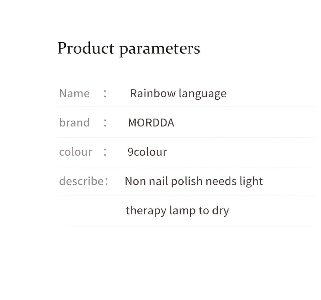 MORDDA 9pcs Rainbow Nail Polish Set - Mini 9-Grid Gel Nail Kit, High Saturation, Long-Lasting, No Alcohol, Gradient Effect, Salon Quality, Perfect Gift for Women