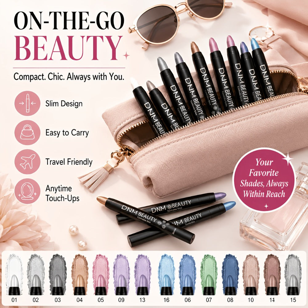 Eyeshadow Stick Set 16 Colors Highly Pigmented Waterproof Matte & Shimmer Eye Makeup Pencil Kit - Blendable Crease-Proof Long-Lasting Eye Crayon for Women Beginners Daily & Glam Looks