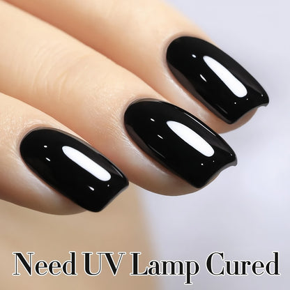 Black Gel Nail Polish 16ml — Special Deep Black Soak Off LED/UV Gel Polish for Nail Art, Semi-Permanent Long-Lasting Gel Enamel | Asian-Inspired Collection