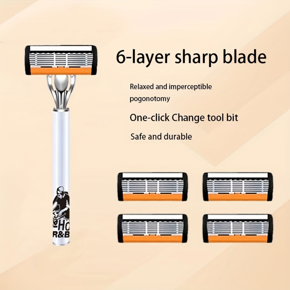 This Classic Men's Razor Comes With 72 Ultra-sharp And Durable Blades, And Its Progressive Design Ensures A Safe, Smooth And Painless Shaving Experience. Comes With 2 Non- Slip Handles, Perfect For Holiday Gifts