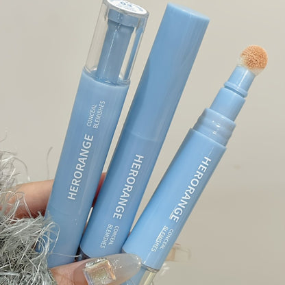 Concealer Pen Air Cushion Sponge Tip 3-Pack Herorange Thin Tip Cover Dark Circles Spots Tear Trough Brightening Moisturizing Contour Buildable Coverage Long-Lasting Natural Finish Makeup Set