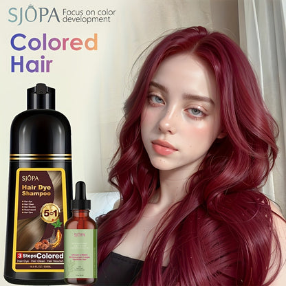 Hair Dye Kit – 3-in-1 Hair Dyeing Shampoo with Rosemary Oil & Squalane, Natural Plant-Based Formula, Gentle on Skin, Fast Color, Multi-Shade Home Hair Color Set