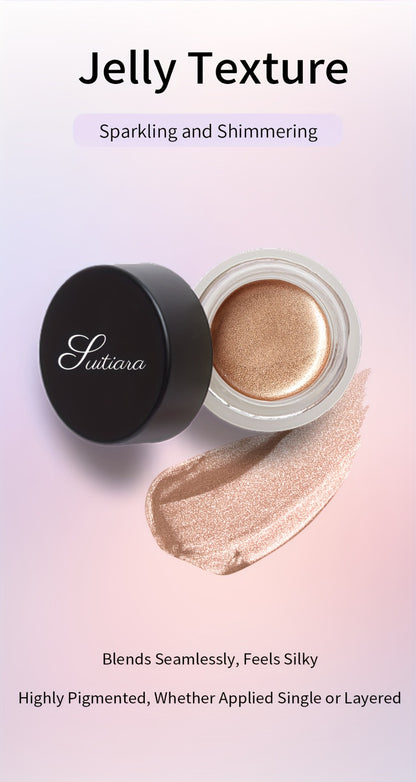 Jelly Eyeshadow 2pcs Shimmer Gel Single Color Sunset Copper High Gloss Long Lasting Fade Resistant Eye Makeup for Women Party Holiday Glam