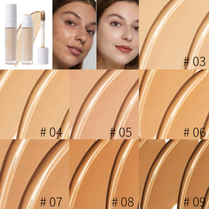 Concealer & Highlighter Set 2 Pcs - Buildable Coverage Liquid Concealer with Contour Stick, Hydrating Pore-Minimizing Long-Lasting Formula for Blemishes & Dark Circles