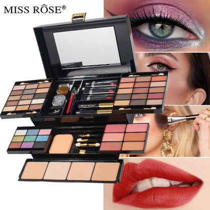 Makeup Kit for Women 58 Colors All-in-One Professional Set with Mirror - Eyeshadow Compact Powder Blusher Lipstick Eyeliner Mascara Eyebrow Pencil Glitter Gel Complete Makeup Gift Set for Girls