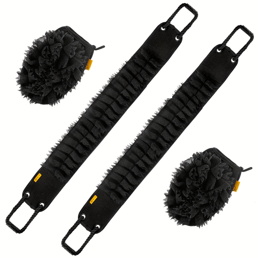 2pcs/4pcs Gentle Touch Exfoliating Back Scrubber, Dual-Sided Body Scrub Towel with Non-Slip Handles, Deep Cleansing & Skin Bath