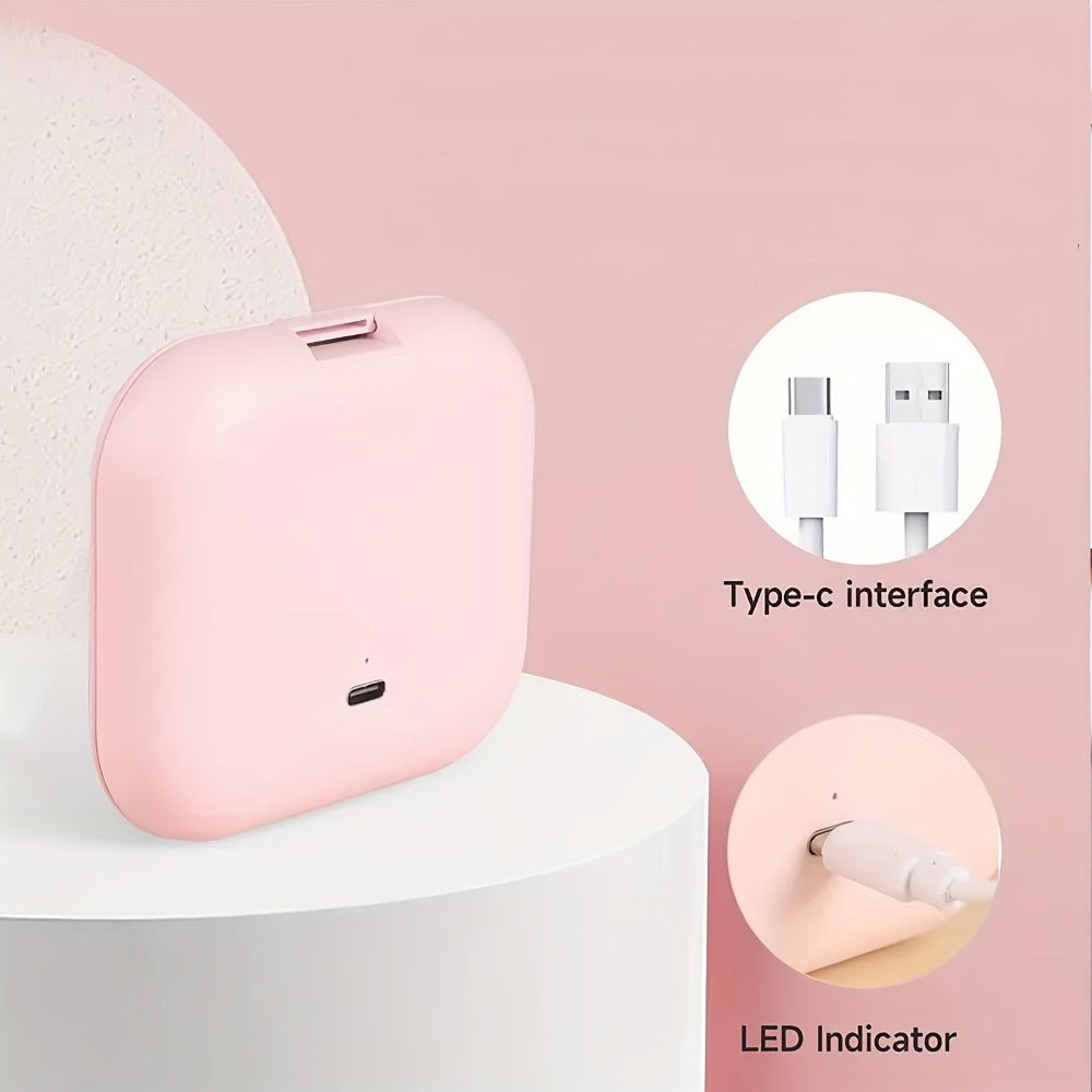 Handheld Mirror with LED Lights, Featuring a Double-Sided Design, Three Brightness Settings, USB Rechargeable Capability, And a Foldable, Portable Structure, Ideal for Makeup Application And Travel, Including Regular And 2X Magnification Options.