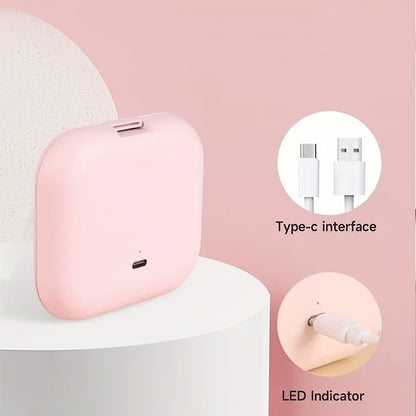Handheld LED Makeup Mirror Foldable Double-Sided 1X & 2X Magnification - 3 Brightness Settings USB Rechargeable Portable Travel Mirror for Makeup Application