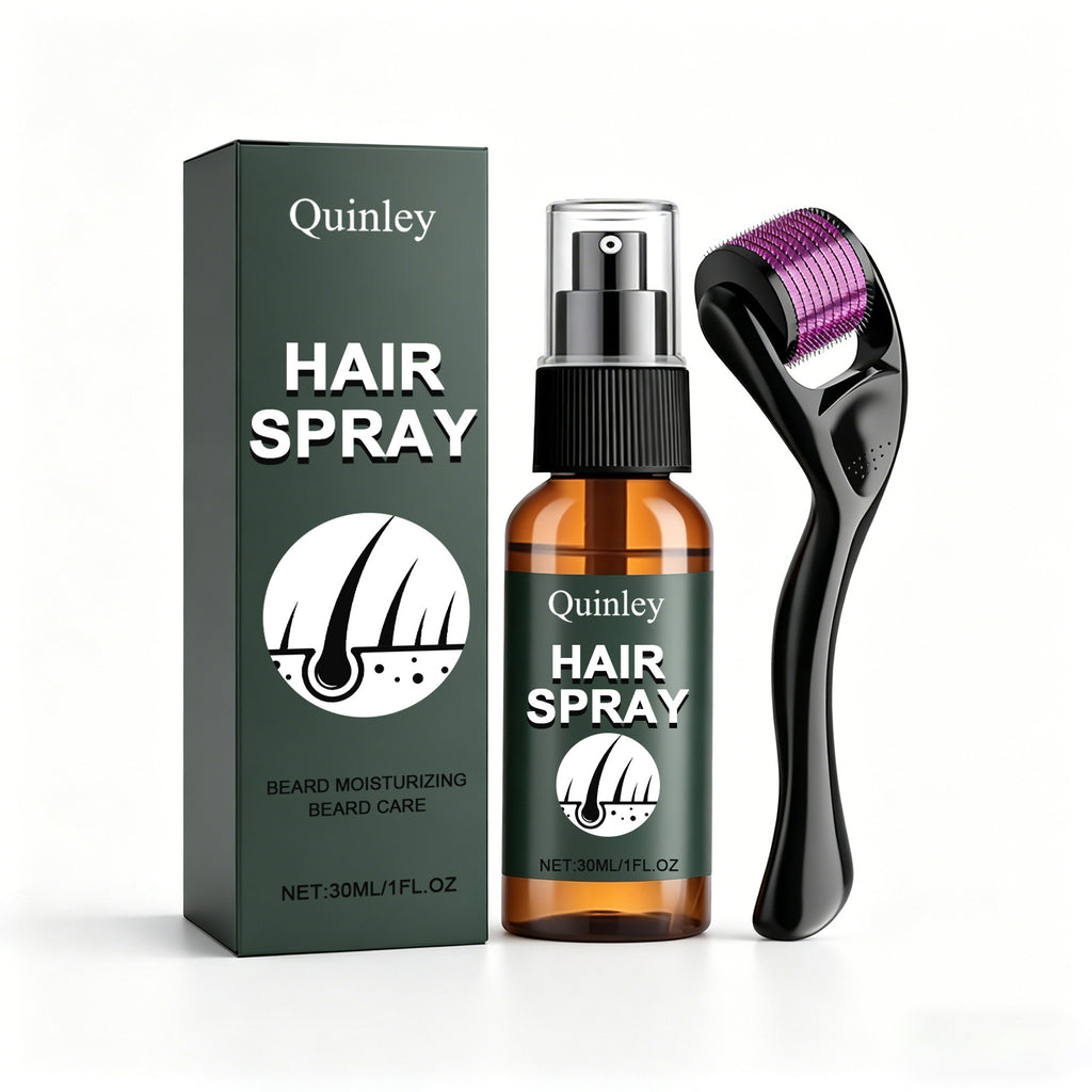 30ml/1fl.oz Beard Spray Set (Spray + Microneedle Roller), Needle Length < 0.25mm, Contains Ginseng and Ginger Extracts, Provides Sufficient Moisture for the Beard, Derma Roller, This Product Is Not Intended for Use