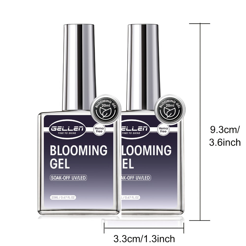 Blooming Gel Nail Art HEMA-Free Clear Blossom Gel Polish Marble Watercolor Floral Spreading Effect Soak Off LED DIY Manicure 2pcs 0.68oz