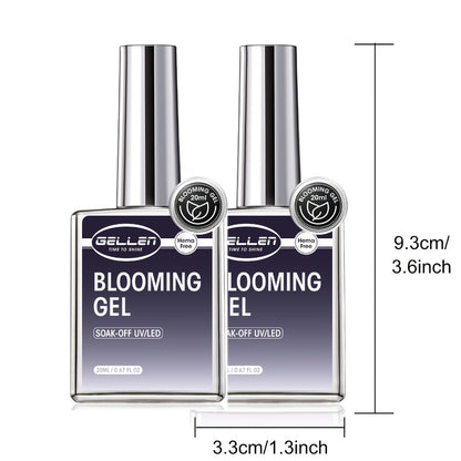 Blooming Gel Nail Art HEMA-Free Clear Blossom Gel Polish Marble Watercolor Floral Spreading Effect Soak Off LED DIY Manicure 2pcs 0.68oz