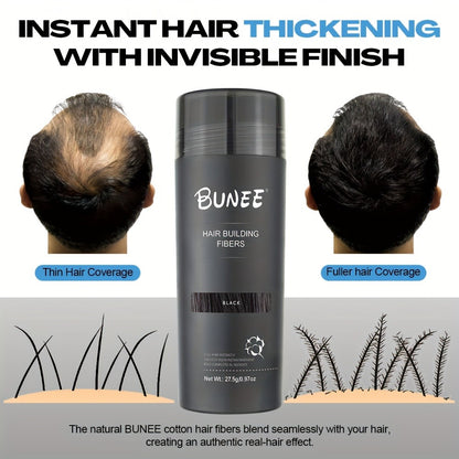 Hair Building Fibers Instant Thickening Powder for Thinning Hair — Natural Volume & Density, All-Day Hold, Washable & Non-Staining, 7 Color Options for All Hair Shades