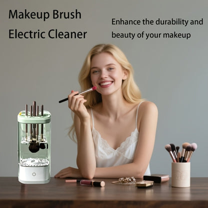 Electric Makeup Brush Cleaner 7000RPM Handheld Automatic - USB & Battery Powered Cosmetic Brush Cleaning Tool with Pad - Quiet Motor Cleans 3-4 Brushes Fast for Women Makeup Artists