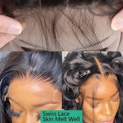 13x4 HD Lace Front Wig Human Hair 200% Density Brazilian Straight Wig Pre-Plucked Baby Hair Ear to Ear Swiss Lace Glueless Natural Hairline 8-38 Inch