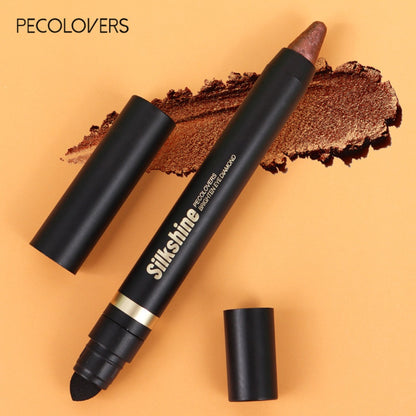 Metallic Eyeshadow Stick Set 9pcs — Waterproof Long-Lasting Eye Makeup Kit with Brush, Shimmer Crayon, Eye Brightener, Highlighter & Eyeliner Pen