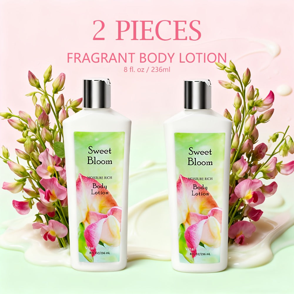Body Lotion Moisturizing | 4 Floral Fragrances — Lavender, Sweet Bloom & Coconut Lime with Vitamin C & Glycerin for Smooth, Radiant Skin, All Skin Types, 2-Pack Gift Set