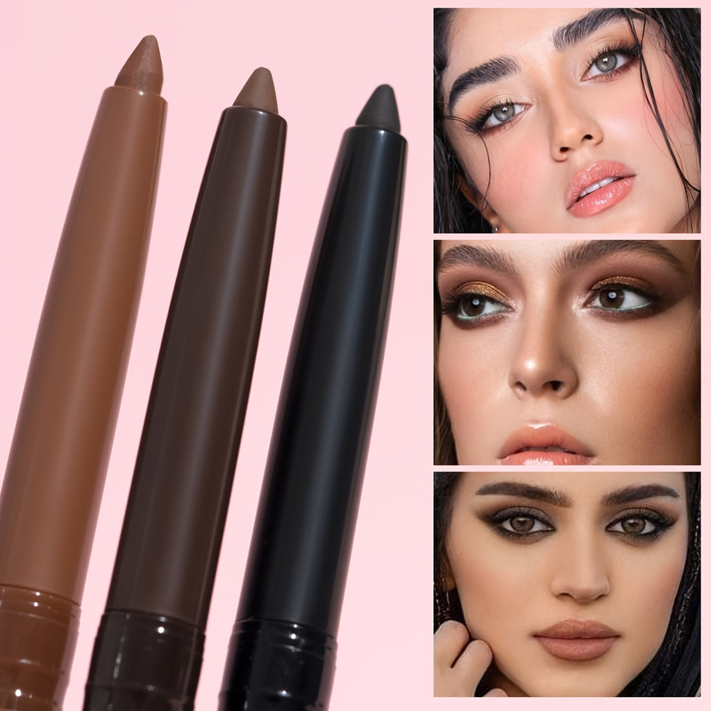 3pcs/set Waterproof Eyeliner Gel Pen for Sensitive Eyes, Suitable for Mature Skin, Long-Lasting, Quick-dry, Smudge-Proof, Matte Gel Cream Formula, Easy Control & Beginner Friendly Eyeliner Pencil, Matte Creamy Texture for Precision Eye Makeup