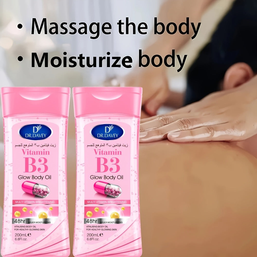 2pcs Vitamin B3 Skin Body Oil- Hypoallergenic, One Bottle Can Take Care Of The Entire Body Including Hair, Body And Nails. Light Texture, Non-greasy, Easy to Absorb, Multi-functional, Home Essential, Gift for Mom, Mother's Day Gift
