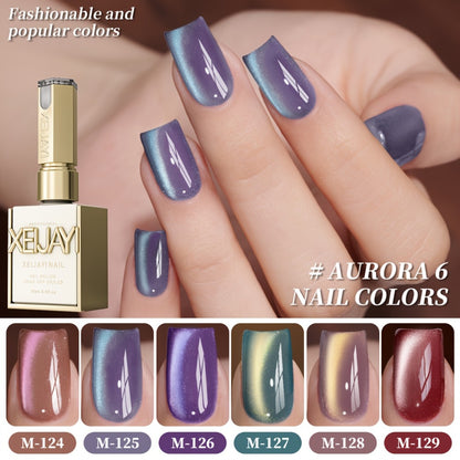 Magnetic Cat Eye Gel Nail Polish Set 6 Colors Aurora Dopamine Bubble Summer - Color Shifting Shiny Luster Soak-Off UV LED Salon Quality Nail Art Kit for Women Spring Summer Trending Shades