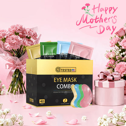 Under Eye Masks 40 Pairs Crystal Collagen Eye Patches with Caffeine Aloe Vera - Dark Circles Puffiness Moisturizing Eye Mask for Women All Skin Types Party Gift