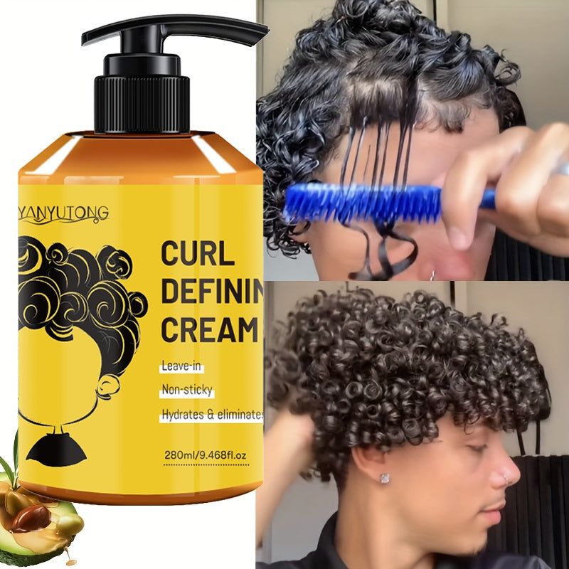 Adult Curling And Styling Cream | 1 Bottle, 9, 47 Oz | Argan Oil | Moisturizing, Long-lasting Styling, Controlling Frizz, Non Greasy | Hairstyle Design | Suitable For Regular, Wavy, And Curly Hair | Fashionable Bottle Body Design