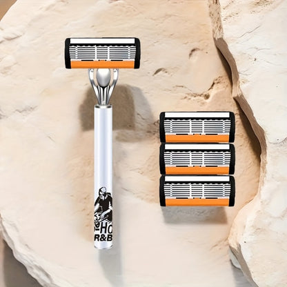 Safety Razor Set for Men 72 Blades 2 Non-Slip Metal Handles Classic Double Edge Shaving Razor Ultra-Sharp Replaceable Blades Smooth Painless Shave Grooming Kit Holiday Gift