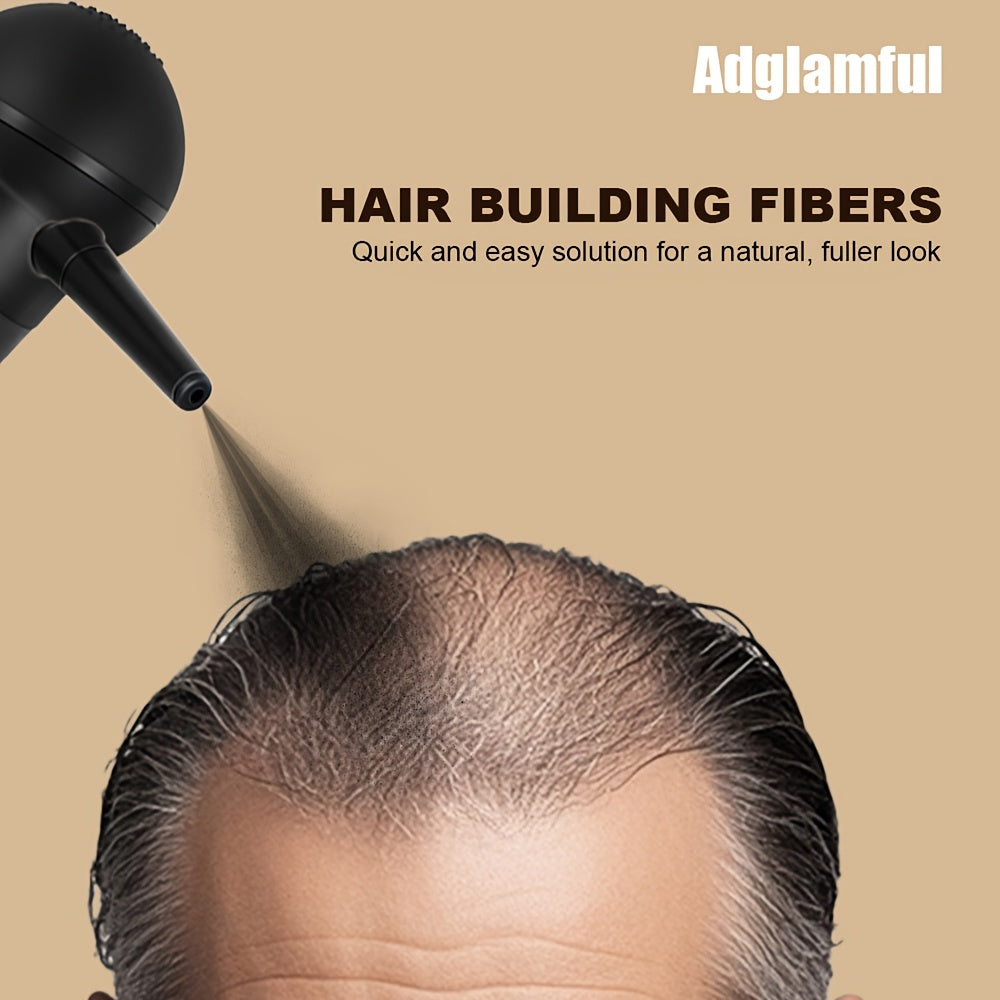 Adglamful 15g Hair Building Fibers, 1pc, 1-second Adsorption, Natural And Invisible, Covers Gray Hair, Suitable for Men And Women with Thinning Hair.