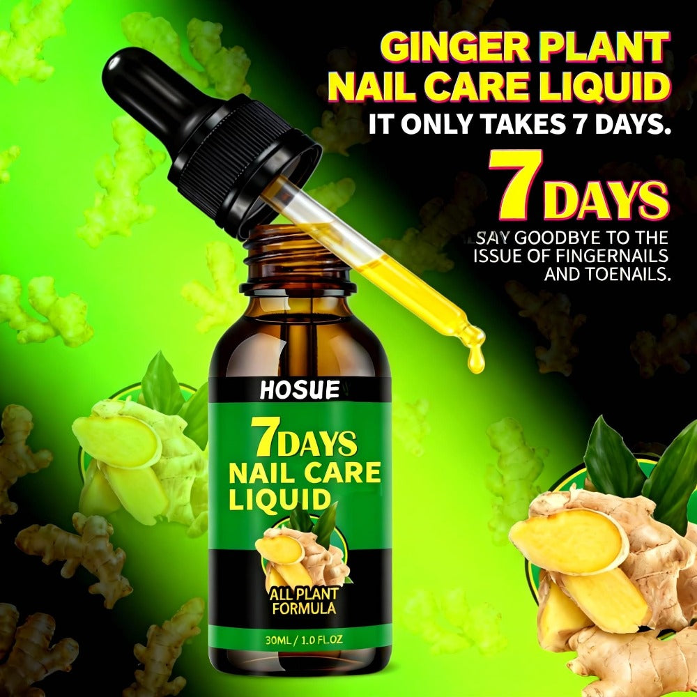 Two-piece Set. HOSUE. Ginger Plant Nail Care Liquid 1.01oz, Containing Ginger and Acids, Says Goodbye to Nail Problems in Just 7 Days. Suitable for Uneven Nails, Yellowish, Gray, and Red Ones, for Daily Care and After Manicures. Christmas