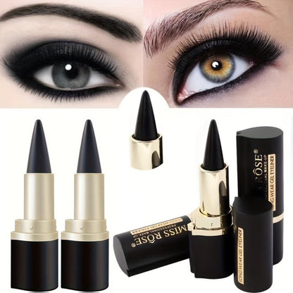 Matte Eyeliner Gel Pencil 3pcs Black Waterproof Long-Lasting Smudge-Proof Creamy Single Tip Eye Liner Sweat-Resistant Gentle Skin Professional Eye Makeup Women