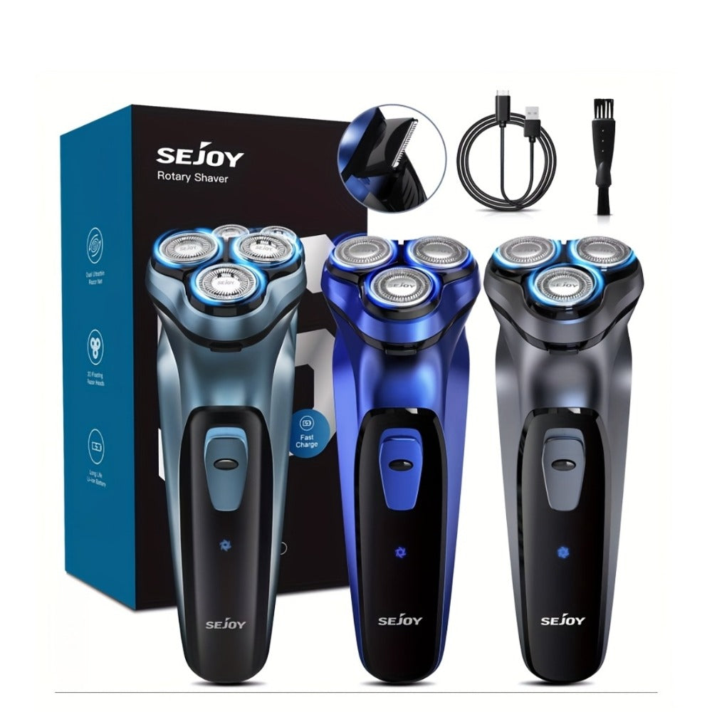 Sejoy Men' Cordless Electric Razor - Fast-Charging Rechargeable - Face Shaver with Washable Heads, Portable Shaving Machine Suitable for Travel & Daily Use - Ideal Gift for Men (Best)