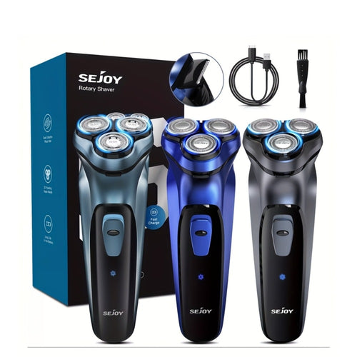 Electric Razor for Men Cordless Rechargeable Fast Charging Face Shaver with Washable Heads - Portable Electric Shaving Machine for Travel Daily Use Gift for Him