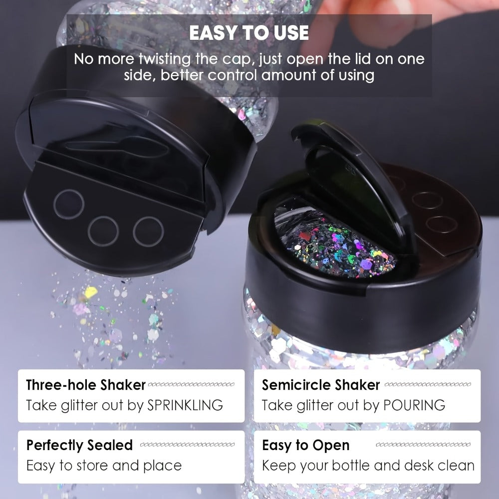 4 Boxes of Mixed Holographic Chunky Glitter, 200g Mixed Laser Diamond Metallic Flakes for Crafts, Epoxy Resin Glass Cups Scrapbooking Festive Decorations Art Ornaments, Scrapbooking Supplies, Tumbler Decoration, Shiny Flakes, Sparkling Accents