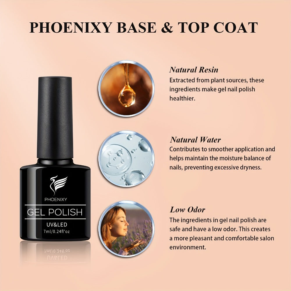 PHOENIXY 61pcs Gel Nail Polish Kit with U V Light, 40 Colors Gel Nail Polish Set Manicure Starter Gel Nail Kit Base Top Coat Gifts for Women