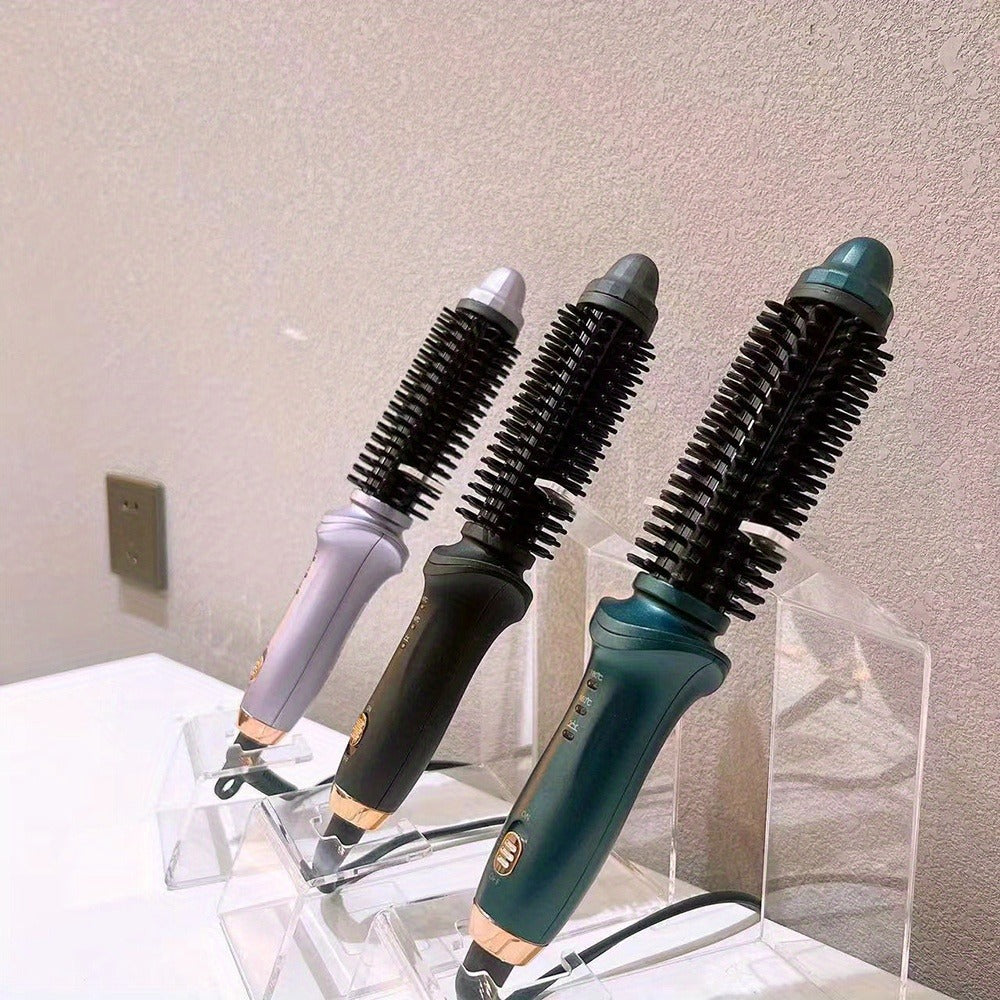 Heated Curling Brush with a Thermal Design, Comb, Ceramic Curling Iron, Volumizing Round Brush, And a Travel-Friendly Hair Curler