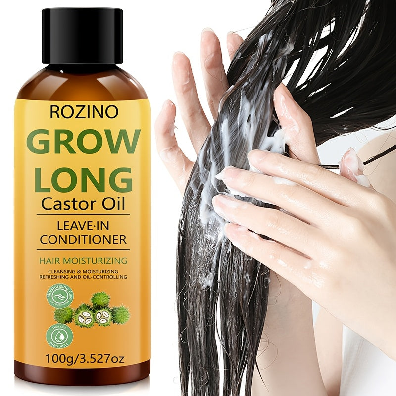 Anti-Dryness, Thickening Hair Castor Oil Conditioner - Instantly Soothes Dryness & Split Ends, Moisturizes Scalp, Strengthens Roots, Cleanses & Removes Dandruff, Controls Oil & Nourishes. Use Once Every 7 Days. Prevents Hair Loss from Late Nights