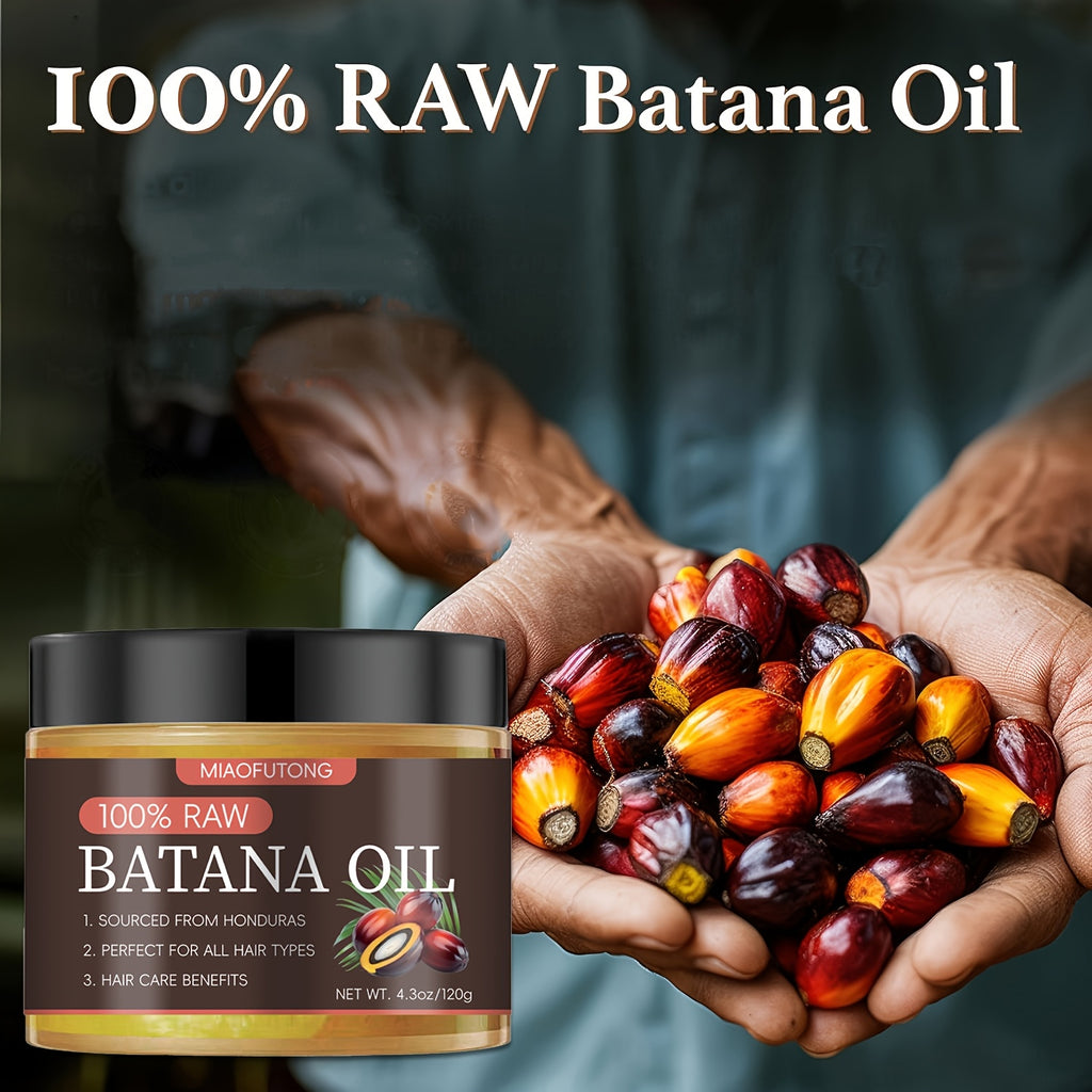 Miaofutong 100% Raw Batana Oil - Moisturizing & Smoothing for Dry, Damaged Hair - Scalp Nourishment, Suitable for All Hair Types - 4.3Oz/120G, Oils
