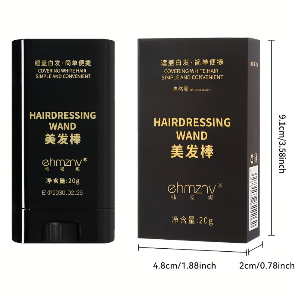 Hair Color Stick with Comb — Waterproof, Sweat-Resistant, Instant Gray Root Coverage, Plant-Based Squalane Formula, Easy to Clean, 3 Shades: Black, Black Brown, Brown