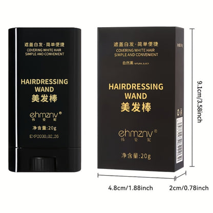 Hair Color Stick with Comb — Waterproof, Sweat-Resistant, Instant Gray Root Coverage, Plant-Based Squalane Formula, Easy to Clean, 3 Shades: Black, Black Brown, Brown