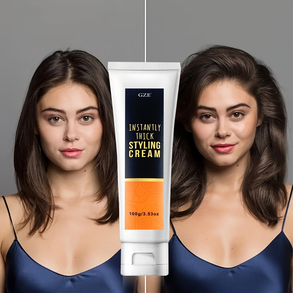 Hair Thickening Styling Cream Instantly Volumizes Texturizes Adds Body - Lightweight Formula for All Hair Types Volume Boost Styling Product for Men Women 100g