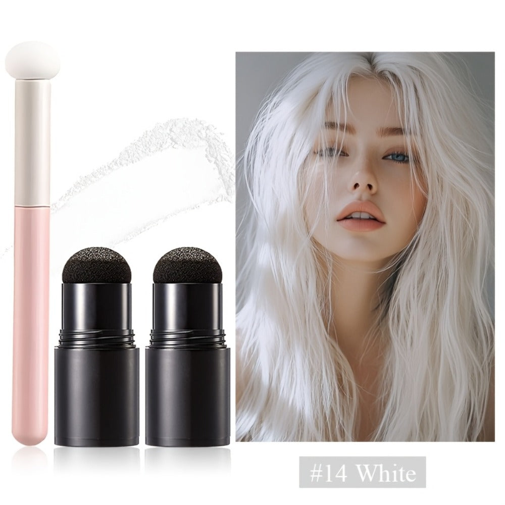 Hair Root Concealer Powder Stick with Brush — Instant Hair Root & Eyebrow Touch-Up | Paste Formula for Targeted Coverage | 8 Shades for Men & Women