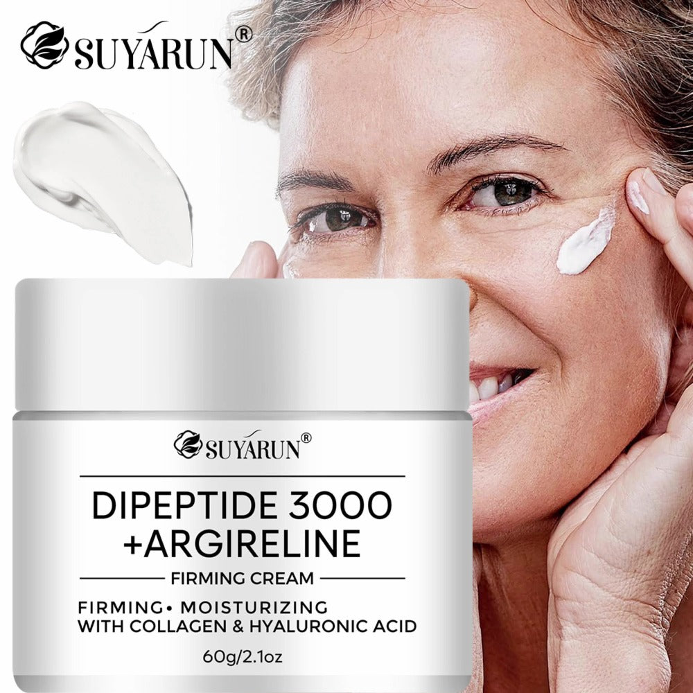 SUYARUN Dipeptide 3000 Peptide Cream, Infused with Niacinamide, Retinol And Collagen. Centella Asiatica Formula Is Gentle And Non-irritating, Evens Light Beige, Firms Skin And Controls Oil. Moisturizes Skin to Make Wrinkles Less Noticeable. Dry Skin.