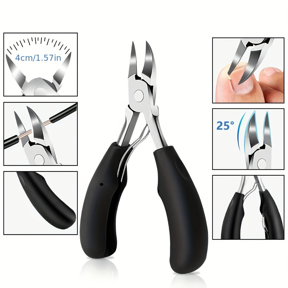 5pcs Set Of Thick Nail Clippers For Seniors - Wide Plier Opening Big Toe Nail Clipper Suitable For Thick Ingrown Nails, Professional Sharp Heavy Duty Nail Scissors, Suitable For Men And Senior Citizens