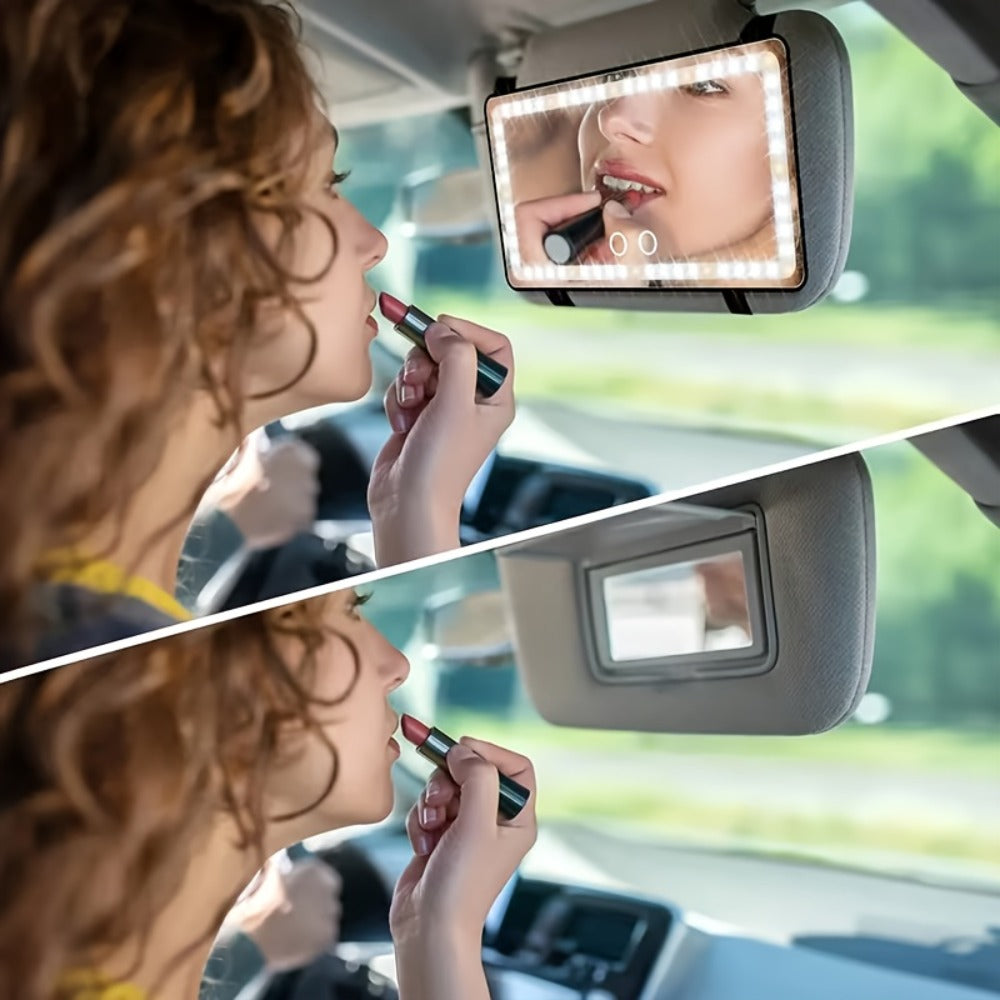 Car Sun Visor Makeup Mirror Usb-Powered with Included Charging Cable Features 3 Light Modes And LED Illumination Suitable for Cars, Trucks, And Suvs Perfect Gift for Women Essential Road Trip Companion Ideal for Female Drivers Great Christmas