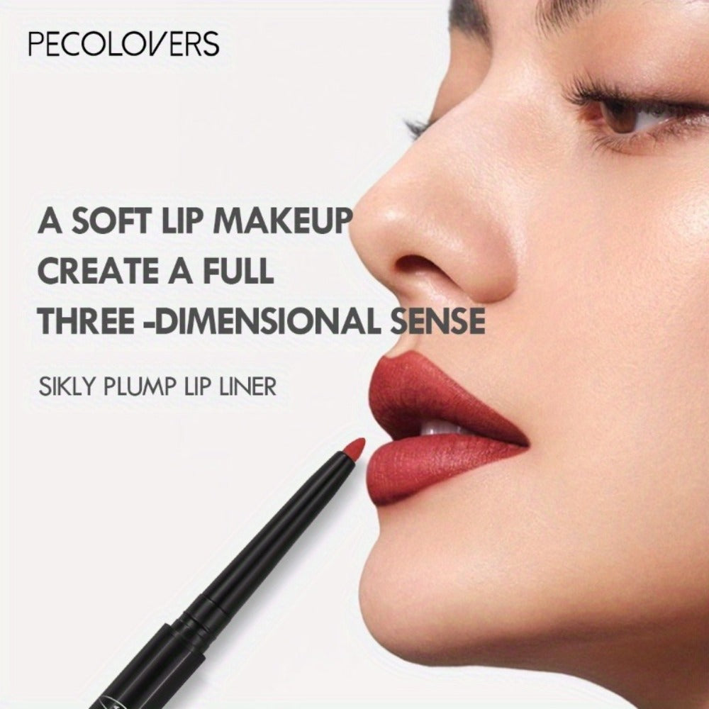 Lip Liner Pencil Set 12 Pieces Waterproof Long Lasting Multi-Functional Lip Eye Brow Liner Colorful Cosmetic Makeup Pens for All Skin Tones